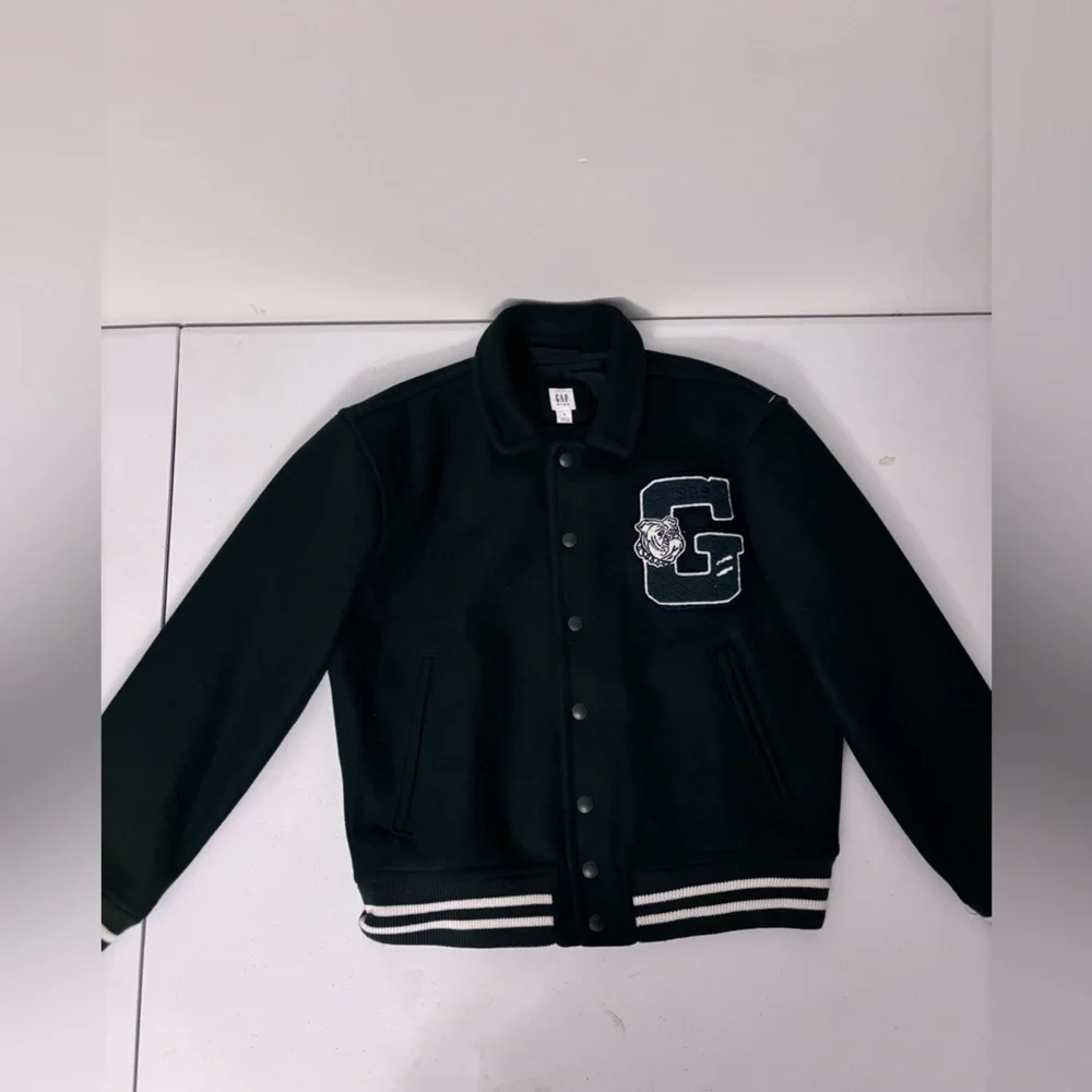 GAP Unisex Kids Forest Green Varsity Jacket sz M-0219
